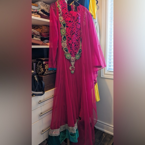 Shahpur Jat Anarkali Dress with stone-work and embroidery - Picture 1 of 5